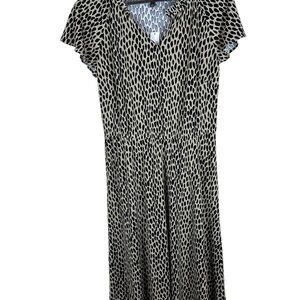NWT Talbots Dress Womens Small Animal Print A-Line V-Neck Cap Sleeve